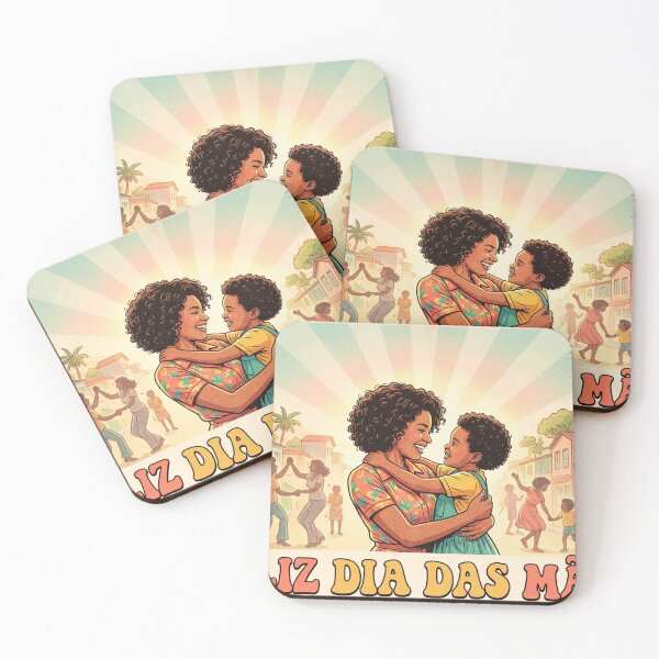 Item preview, Feliz Dia das Mães Mom and Child Hug – Brazilian Mother’s Day Illustration designed and sold by Koalangel.