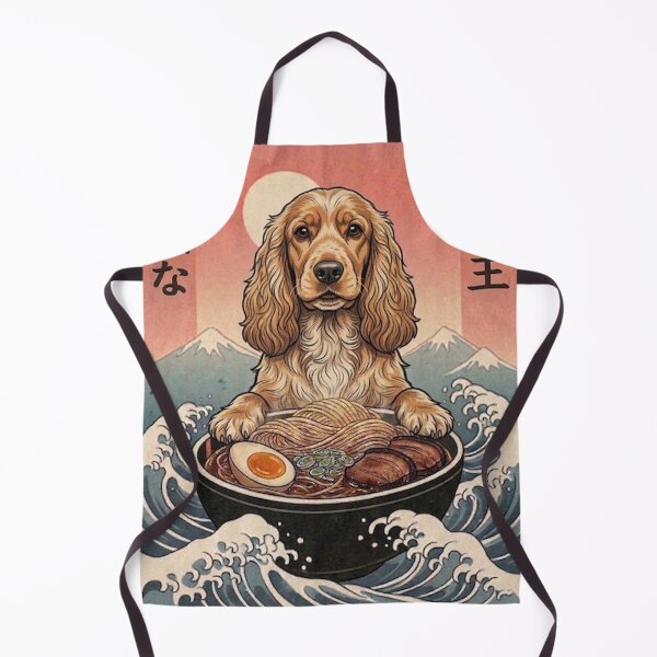 Item preview, Funny Cocker Spaniel Japanese Ramen Noodles Vintage Kanagawa Wave designed and sold by FurryHavenPH.