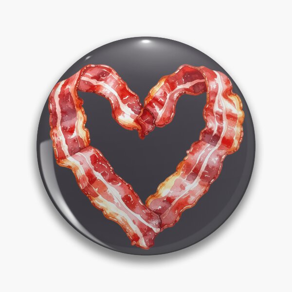 Item preview, Crispy heart made of bacon, watercolor designed and sold by LiskoDesign.