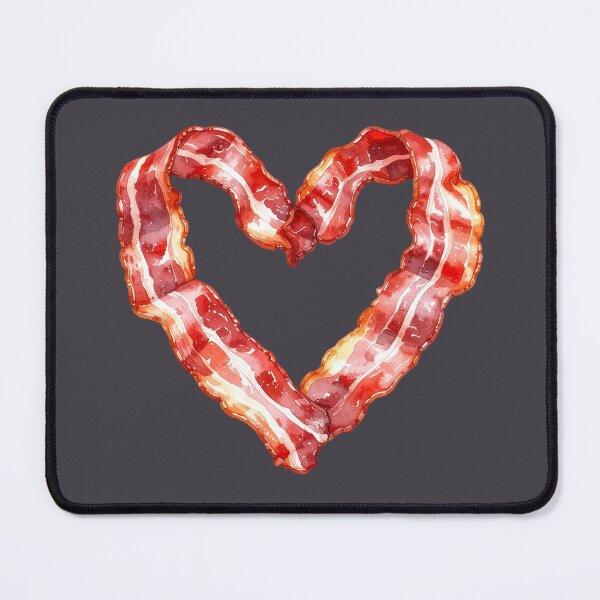 Item preview, Crispy heart made of bacon, watercolor designed and sold by LiskoDesign.