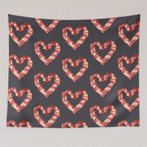 Item preview, Crispy heart made of bacon, watercolor designed and sold by LiskoDesign.