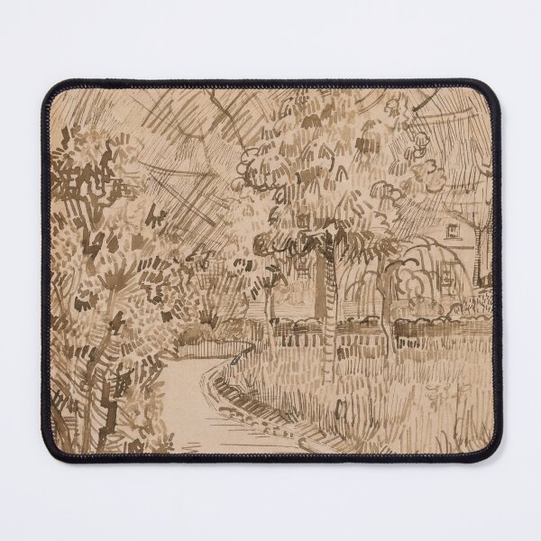 Item preview, Parc a Arles Avec Un Coin De La Maison Jaune by Vincent van Gogh: Sepia Garden Poster designed and sold by artofuniverse.