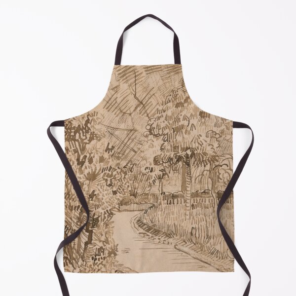 Item preview, Parc a Arles Avec Un Coin De La Maison Jaune by Vincent van Gogh: Sepia Garden Poster designed and sold by artofuniverse.