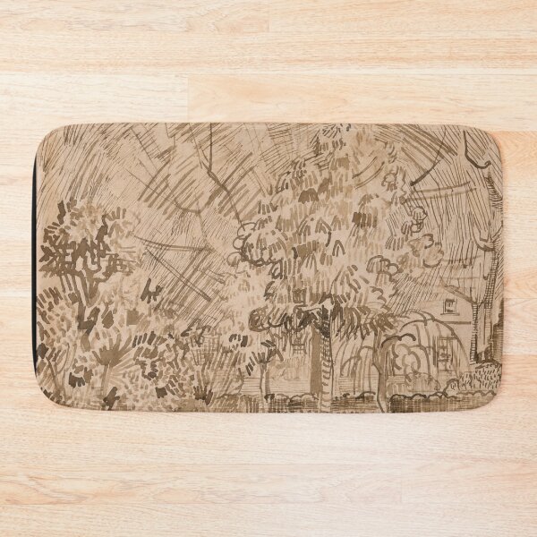 Item preview, Parc a Arles Avec Un Coin De La Maison Jaune by Vincent van Gogh: Sepia Garden Poster designed and sold by artofuniverse.