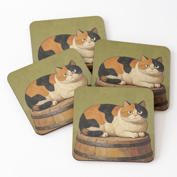 Item preview, Judgmental Tortoiseshell Cat - Folk Art Portrait designed and sold by PictorialWhimsy.
