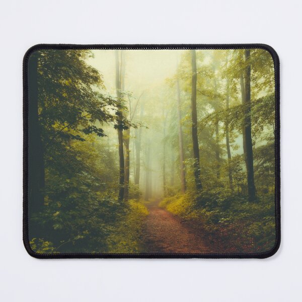 Item preview, deeper and deeper - misty spring forest designed and sold by Dyrk Wyst Redbubble Shop.