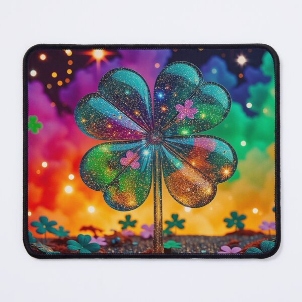 Item preview, Rainbow Glitter Shamrock Flower Fantasy Wall Art designed and sold by BeautifulVirtues.
