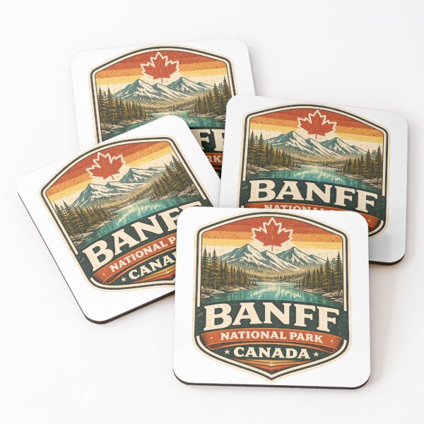 Item preview, Banff National Park Canada Vintage Travel Badge – Retro Mountain Lake Adventure Design designed and sold by Globalcitytees.