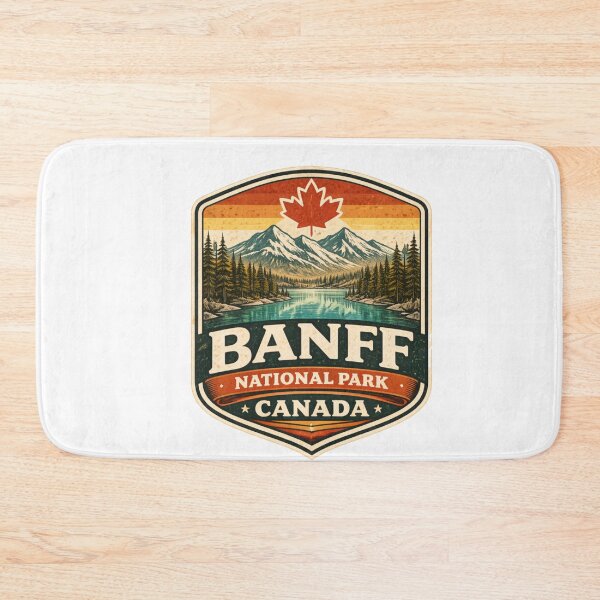Item preview, Banff National Park Canada Vintage Travel Badge – Retro Mountain Lake Adventure Design designed and sold by Globalcitytees.