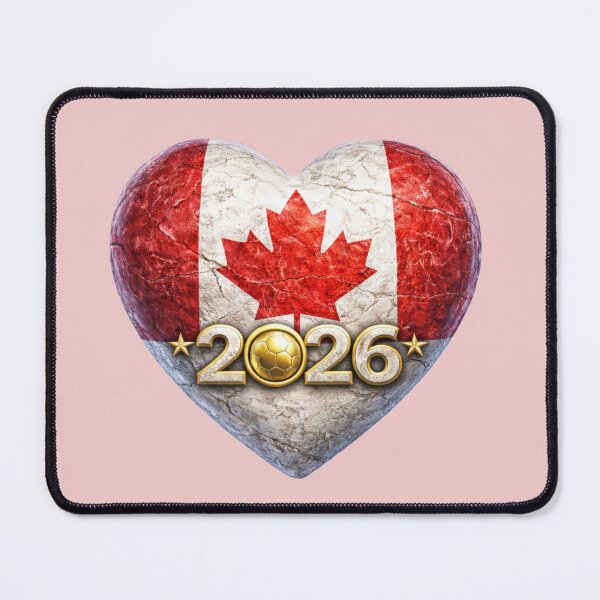 Item preview, Canada 2026 World Football Heart Flag Design designed and sold by IntelliMindDesigns.