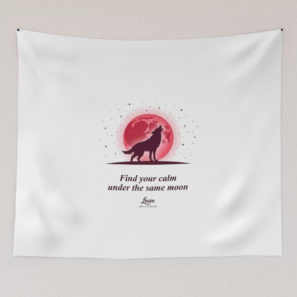 Item preview, Howling Wolf Red Moon Find Your Calm Louve designed and sold by LouveLouve.