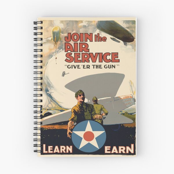 Item preview, Join the Air Service Give Er The Gun US Army 1919 designed and sold by Vintage Poster 1914-1945 Archive.