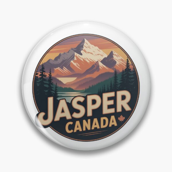 Item preview, Jasper Canada Retro Mountain Badge – Vintage National Park Travel Design designed and sold by Globalcitytees.