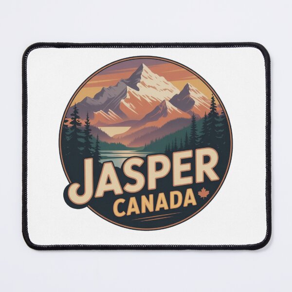 Item preview, Jasper Canada Retro Mountain Badge – Vintage National Park Travel Design designed and sold by Globalcitytees.