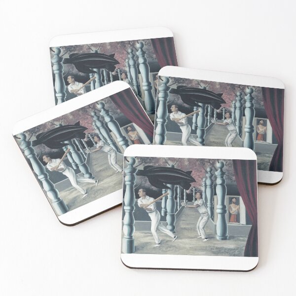 Item preview, The Secret Player Magritte Surreal Composition designed and sold by MirelaSorescu.