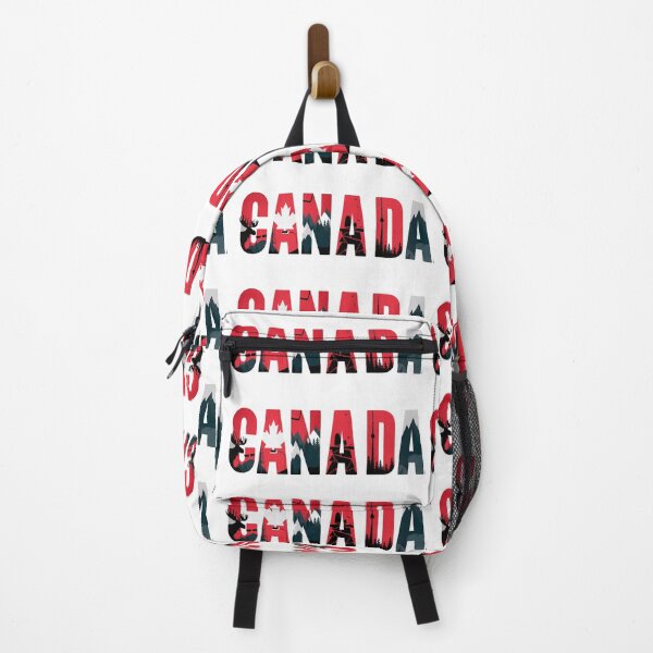 Item preview, Canada Typography Landscape Design – Mountains, Moose & Toronto Skyline Vintage Travel Art designed and sold by Globalcitytees.