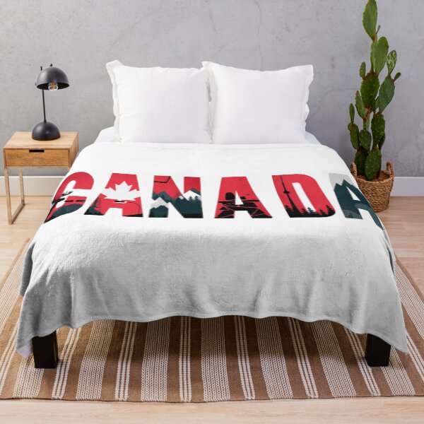 Item preview, Canada Typography Landscape Design – Mountains, Moose & Toronto Skyline Vintage Travel Art designed and sold by Globalcitytees.