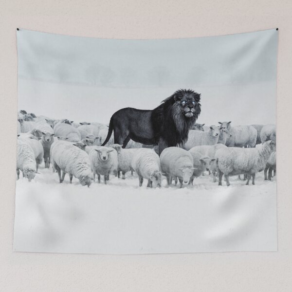 Item preview, Lion among sheep designed and sold by SaschaHahnART.