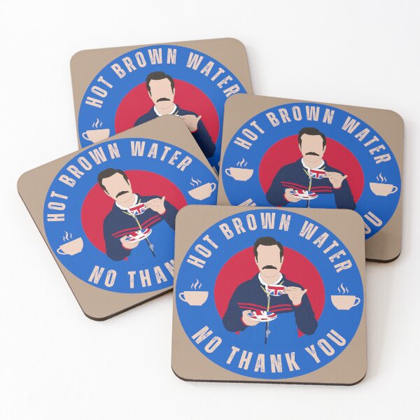 Item preview, Hot Brown Water "No Thank You" Badge - Ted Lasso Tea Art designed and sold by Still Silhouette.