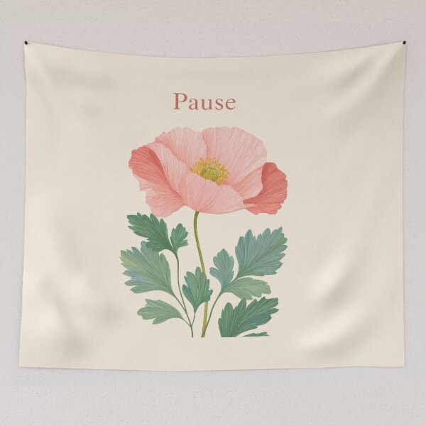 Item preview,  Poppy Pause – Minimal Floral Illustration with Calm Botanical Typography designed and sold by BobaBunny76.