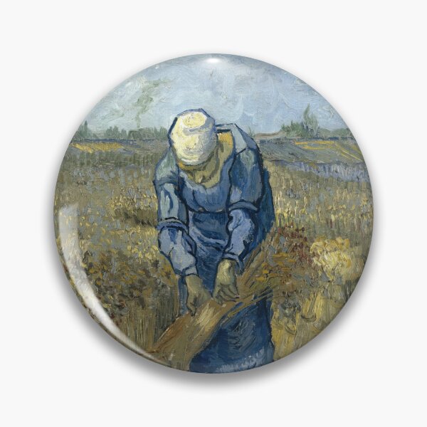 Item preview, Peasant Woman Binding Sheaves After Millet by Vincent van Gogh: Rustic Field Poster designed and sold by artofuniverse.