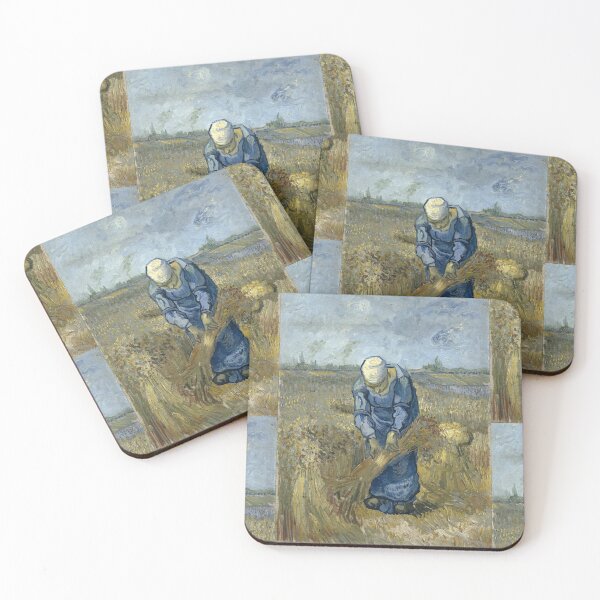 Item preview, Peasant Woman Binding Sheaves After Millet by Vincent van Gogh: Rustic Field Poster designed and sold by artofuniverse.