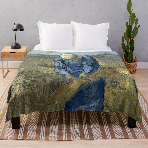 Item preview, Peasant Woman Binding Sheaves After Millet by Vincent van Gogh: Rustic Field Poster designed and sold by artofuniverse.