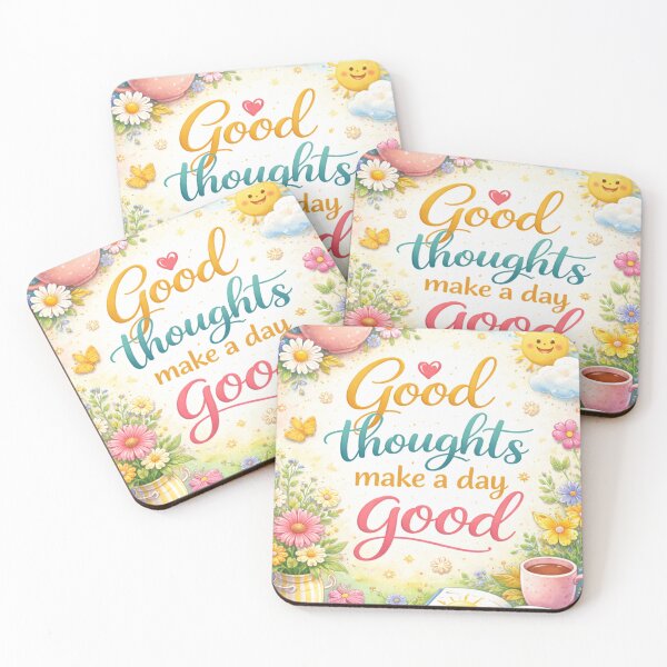 Item preview, Good Thoughts Make a Day Good – Positive Aesthetic Illustration designed and sold by FaithGratitude.