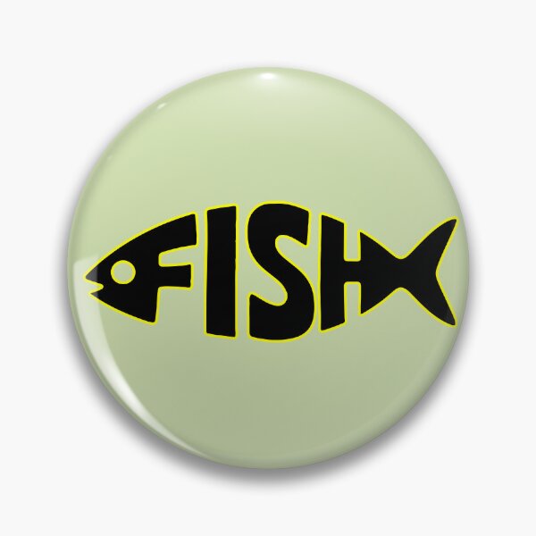 Item preview, Fish Typography Logo – Black Fish with Yellow Outline designed and sold by busurman.