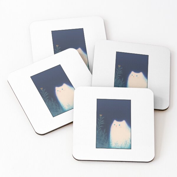 Item preview, Glowing White Cat in the Night designed and sold by MythicFrames.