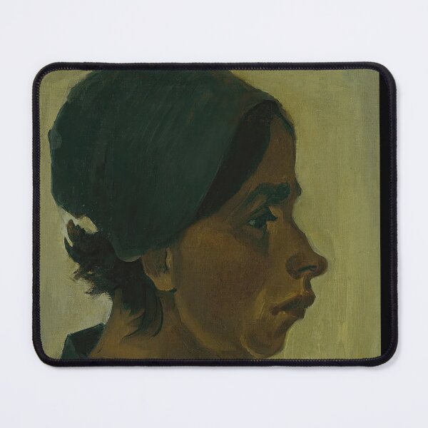 Item preview, Peasant Woman Head by Vincent van Gogh: Minimalist Post Impressionist Portrait designed and sold by artofuniverse.