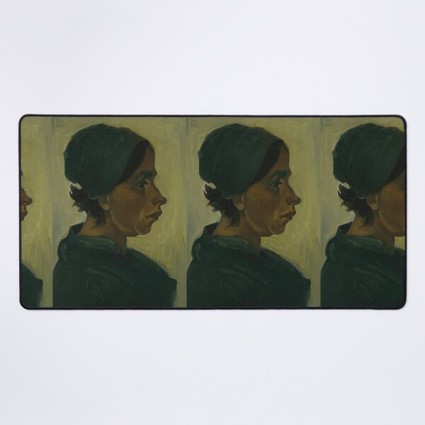 Item preview, Peasant Woman Head by Vincent van Gogh: Minimalist Post Impressionist Portrait designed and sold by artofuniverse.
