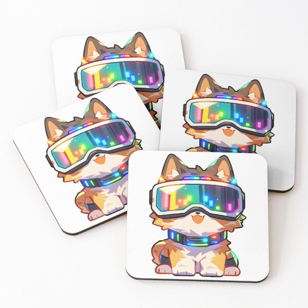 Item preview, Neon Cyber Corgi with Futuristic VR Visor Cute Cyberpunk Dog Art for Youth designed and sold by lematworks.