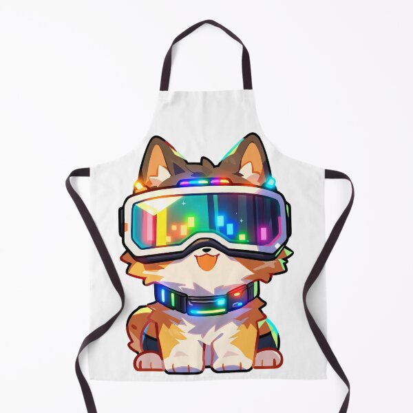 Item preview, Neon Cyber Corgi with Futuristic VR Visor Cute Cyberpunk Dog Art for Youth designed and sold by lematworks.