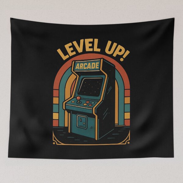 Item preview, Level Up Arcade Retro Gaming Machine Vintage Gamer Design. designed and sold by The-T-In-Retro.