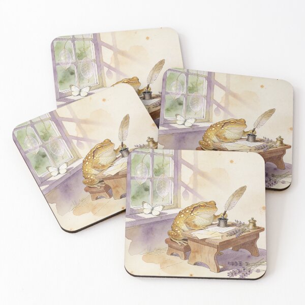 Item preview, Cottagecore Toad Writing Letters - Vintage Frog Art designed and sold by PictorialWhimsy.