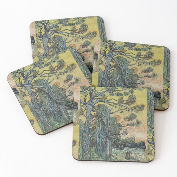 Item preview, Pine Trees at Sunset by Vincent van Gogh: Post Impressionist Landscape Poster designed and sold by artofuniverse.