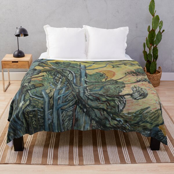Item preview, Pine Trees at Sunset by Vincent van Gogh: Post Impressionist Landscape Poster designed and sold by artofuniverse.