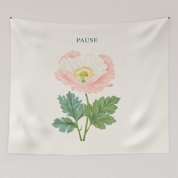 Item preview,  Poppy Pause – Minimal Floral Illustration with Calm Botanical Typography designed and sold by BobaBunny76.