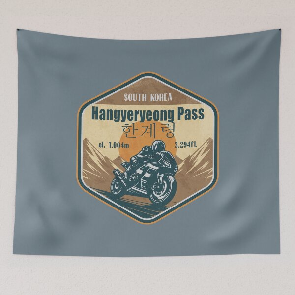 Item preview, Hangyeryeong Pass Taebaek South Korea Biker Badge designed and sold by CynthiaGraphics.