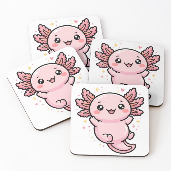 Item preview, Kawaii Pink Axolotl with Sparkles and Cute Expression for Youth designed and sold by lematworks.