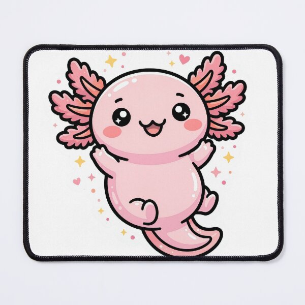 Item preview, Kawaii Pink Axolotl with Sparkles and Cute Expression for Youth designed and sold by lematworks.