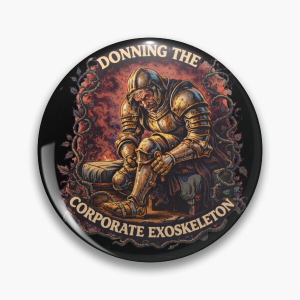 Item preview, Funny Exhausted Knight Hard Pants Office Armor Burnout Classical Art Tee designed and sold by Mythic Ink Studio.