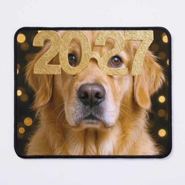 Item preview, Golden Retriever Wearing 2027 New Year Glasses designed and sold by Maria Dryfhout.