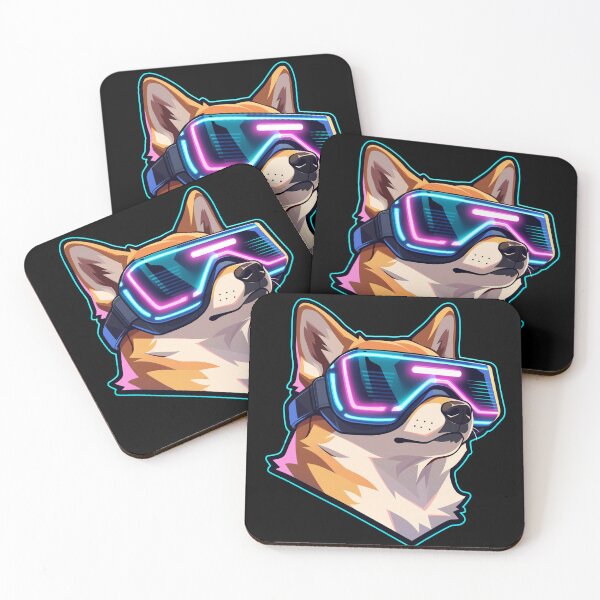Item preview, Neon Shiba VR Cyberpunk Dog Sci fi Gamer Futuristic Glow for Youth designed and sold by lematworks.