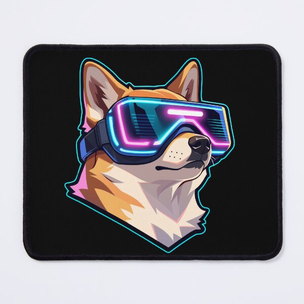 Item preview, Neon Shiba VR Cyberpunk Dog Sci fi Gamer Futuristic Glow for Youth designed and sold by lematworks.