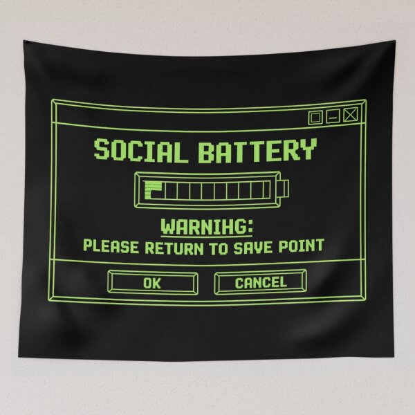 Item preview, Low Social Battery - Retro Gamer warning designed and sold by SidTastic .