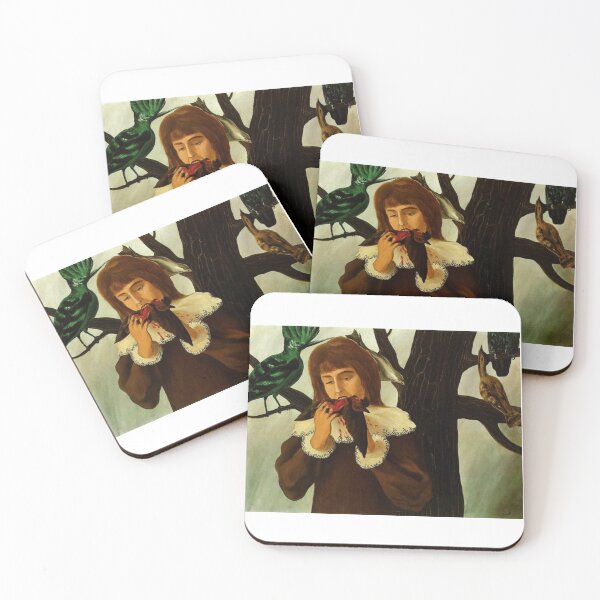 Item preview, Young Girl Eating Bird Magritte Surreal Art designed and sold by MirelaSorescu.