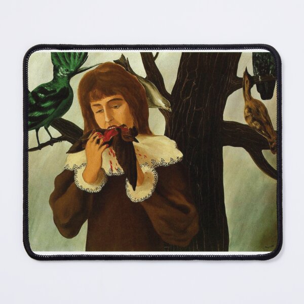 Item preview, Young Girl Eating Bird Magritte Surreal Art designed and sold by MirelaSorescu.
