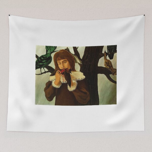Item preview, Young Girl Eating Bird Magritte Surreal Art designed and sold by MirelaSorescu.